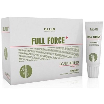 OLLIN FULL FORCE Пилинг для кожи головы с экстрактом бамбука 15мл