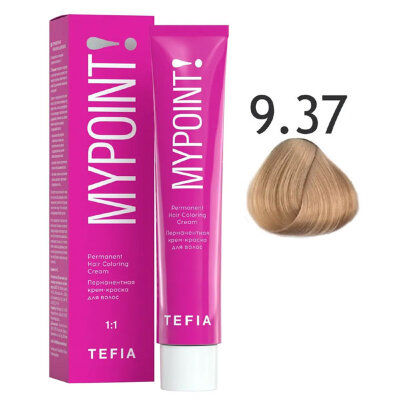 TEFIA MYPOINT Перманентная крем краска для волос 9/37 очень светлый блондин золотисто фиолет 60мл