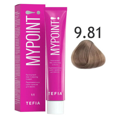 TEFIA MYPOINT Перманентная крем краска для волос 9/81 очень светлый блондин коричнево пепельный 60мл