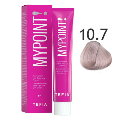 TEFIA MYPOINT Перманентная крем краска для волос 10/7 экстра светлый блондин фоилетовый 60мл