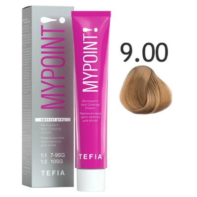 TEFIA MYPOINT Перманентная крем краска для волос 9/00 очень светлый блондин натуральный для седых волос 60мл