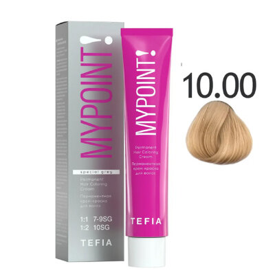 TEFIA MYPOINT Перманентная крем краска для волос 10/00 экстра светлый блондин натур для седых   60мл