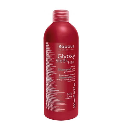 Шампунь разглаживающий с глиоксиловой кислотой GlyoxySleek Hair 500мл KAPOUS
