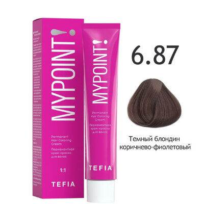 TEFIA MYPOINT Перманентная крем краска для волос 6/87 темный блондин коричнево фиолетовый 60мл