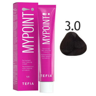 TEFIA MYPOINT Перманентная крем краска для волос 3/0 темный брюнет 60мл