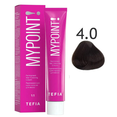 TEFIA MYPOINT Перманентная крем краска для волос 4/0 брюнет натуральный 60мл