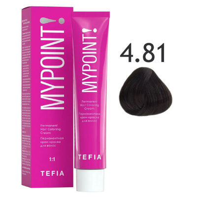 TEFIA MYPOINT Перманентная крем краска для волос 4/81 брюнет коричнево пепельный 60мл