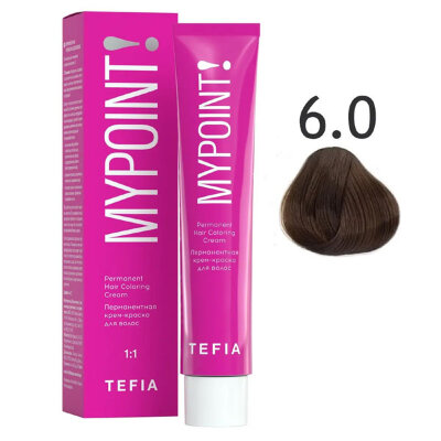 TEFIA MYPOINT Перманентная крем краска для волос 6/0 темный блондин натуральный 60мл