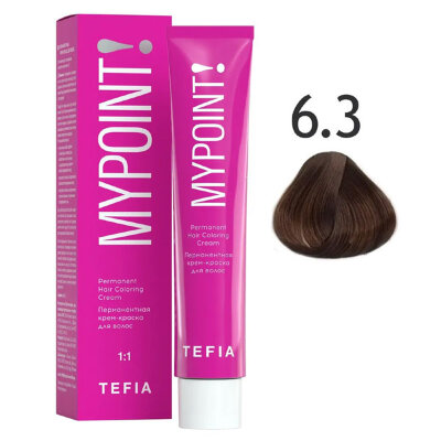 TEFIA MYPOINT Перманентная крем краска для волос 6/3 темный блондин золотистый 60мл