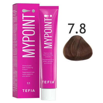TEFIA MYPOINT Перманентная крем краска для волос 7/8 блондин коричневый 60мл