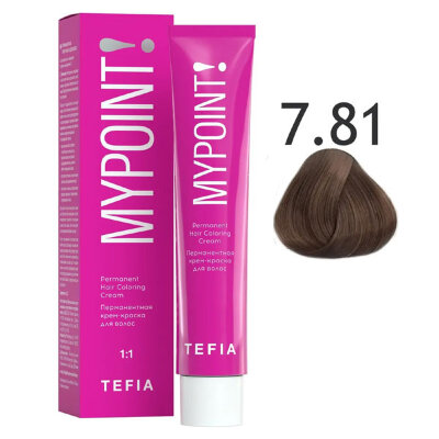 TEFIA MYPOINT Перманентная крем краска для волос 7/81 блондин коричнево пепельный 60мл