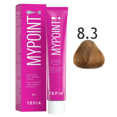 TEFIA MYPOINT Перманентная крем краска для волос 8/3 светлый блондин золотистый 60мл