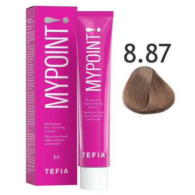 TEFIA MYPOINT Перманентная крем краска для волос 8/87 светлый блондин коричнево фиолетовый 60мл