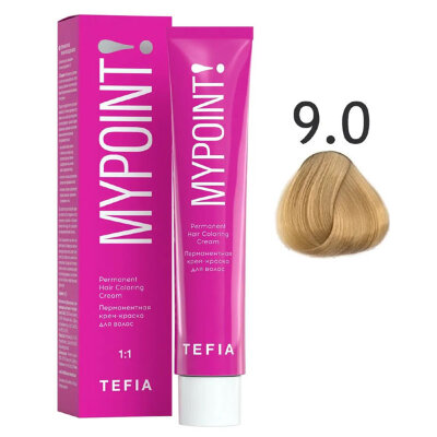 TEFIA MYPOINT Перманентная крем краска для волос 9/0 очень светлый блондин натуральный 60мл